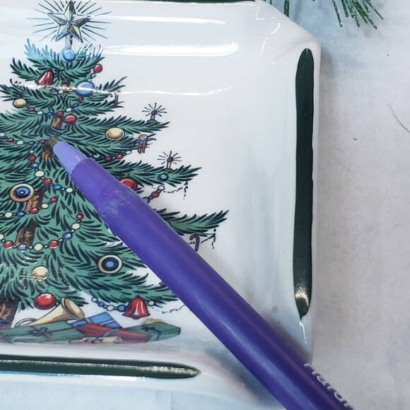 Cuthbertson Original Christmas Tree Ash Tray Trinket Plate Dish Vintage - Picture 6 of 9